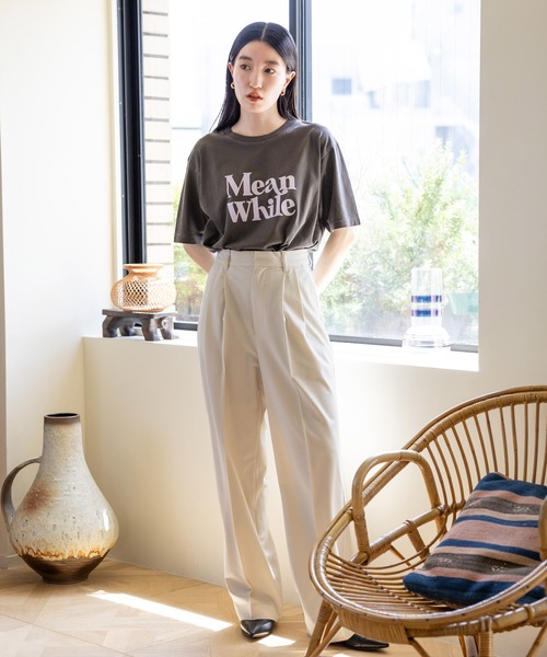 LOWRYS FARM（ローリーズファーム）の「フロッキーロゴＳＳ　968140（Tシャツ/カットソー・レディース・グレー/アイボリー/ブラウン・FREE）」の21枚目の写真