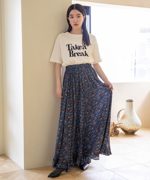 LOWRYS FARM（ローリーズファーム）の「フロッキーロゴＳＳ　968140（Tシャツ/カットソー・レディース・グレー/アイボリー/ブラウン・FREE）」の12枚目の写真