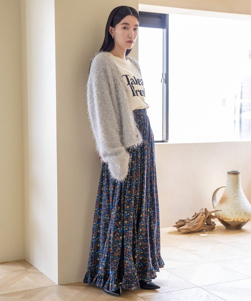 LOWRYS FARM（ローリーズファーム）の「フロッキーロゴＳＳ　968140（Tシャツ/カットソー・レディース・グレー/アイボリー/ブラウン・FREE）」の16枚目の写真