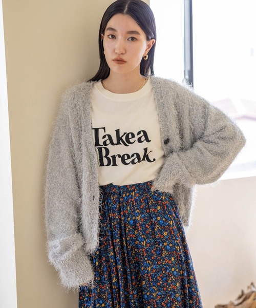 LOWRYS FARM（ローリーズファーム）の「フロッキーロゴＳＳ　968140（Tシャツ/カットソー・レディース・グレー/アイボリー/ブラウン・FREE）」の17枚目の写真