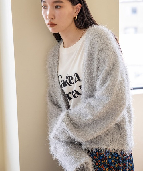 LOWRYS FARM（ローリーズファーム）の「フロッキーロゴＳＳ　968140（Tシャツ/カットソー・レディース・グレー/アイボリー/ブラウン・FREE）」の19枚目の写真