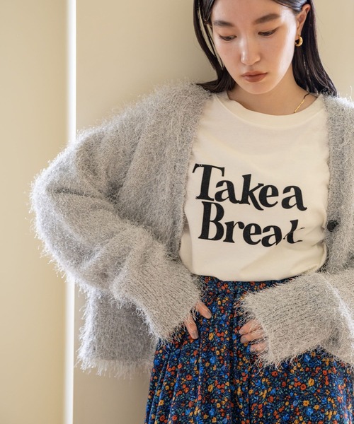 LOWRYS FARM（ローリーズファーム）の「フロッキーロゴＳＳ　968140（Tシャツ/カットソー・レディース・グレー/アイボリー/ブラウン・FREE）」の20枚目の写真