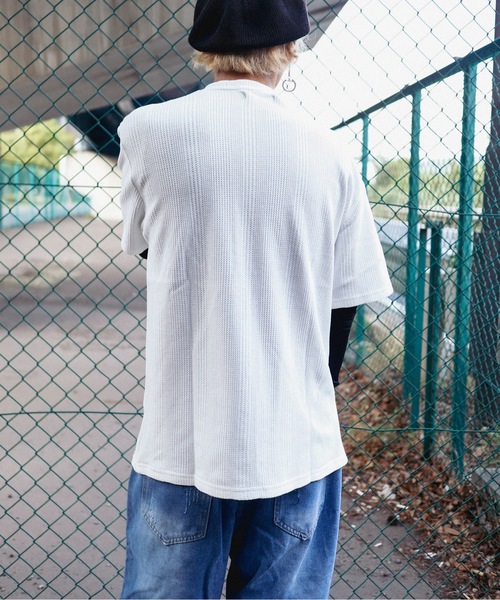 Bling Leads(ブリングリーズ)の「Z)【BLINGLEADS】723413 ハリヌキワッフルクルーネック半袖(Tシャツ/カットソー・メンズ・グレー/ホワイト/ブラック・MEDIUM/LARGE)」の10枚目の写真