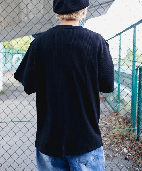Bling Leads(ブリングリーズ)の「Z)【BLINGLEADS】723413 ハリヌキワッフルクルーネック半袖(Tシャツ/カットソー・メンズ・グレー/ホワイト/ブラック・MEDIUM/LARGE)」の16枚目の写真