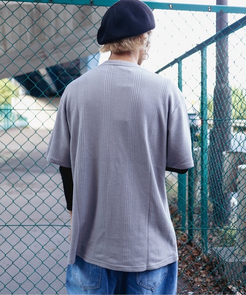 Bling Leads(ブリングリーズ)の「Z)【BLINGLEADS】723413 ハリヌキワッフルクルーネック半袖(Tシャツ/カットソー・メンズ・グレー/ホワイト/ブラック・MEDIUM/LARGE)」の20枚目の写真