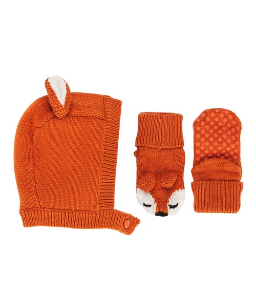 STELLA McCARTNEY(ステラマッカートニー)の「STELLA McCARTNEY (ステラマッカートニー) Baby ウールブレンドベビー帽子靴下セット(その他ベビーウェア・キッズ・ブラウン・3-6M/9-12M/18-24M)」の3枚目の写真