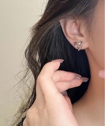 金属アレルギー対応ハート型ミニピアス(両耳用)