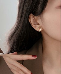 金属アレルギー対応ハート型ミニピアス(両耳用)