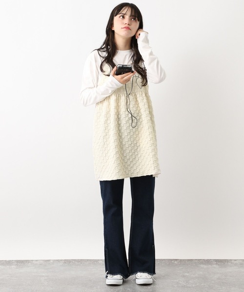 GLOBAL WORK（グローバルワーク）の「2SETキャミ＊ロンT/AND YUA ANY/969701（その他トップス・キッズ・アイボリー/ブラック・150cm/160cm）」の8枚目の写真