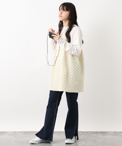 GLOBAL WORK（グローバルワーク）の「2SETキャミ＊ロンT/AND YUA ANY/969701（その他トップス・キッズ・アイボリー/ブラック・150cm/160cm）」の20枚目の写真