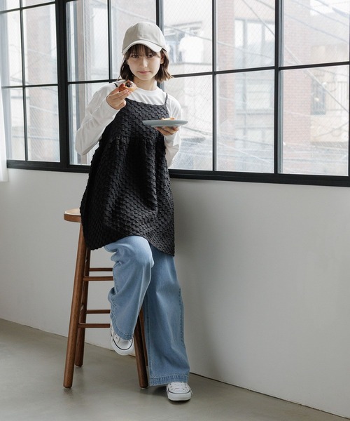 GLOBAL WORK（グローバルワーク）の「2SETキャミ＊ロンT/AND YUA ANY/969701（その他トップス・キッズ・アイボリー/ブラック・150cm/160cm）」の9枚目の写真