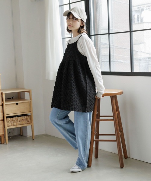 GLOBAL WORK（グローバルワーク）の「2SETキャミ＊ロンT/AND YUA ANY/969701（その他トップス・キッズ・アイボリー/ブラック・150cm/160cm）」の22枚目の写真