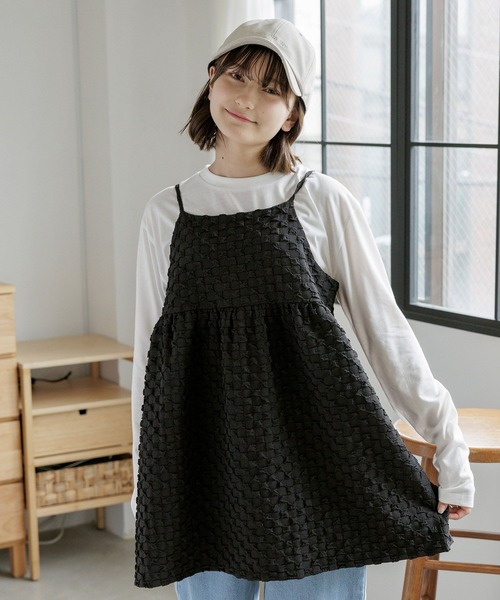 GLOBAL WORK（グローバルワーク）の「2SETキャミ＊ロンT/AND YUA ANY/969701（その他トップス・キッズ・アイボリー/ブラック・150cm/160cm）」の13枚目の写真