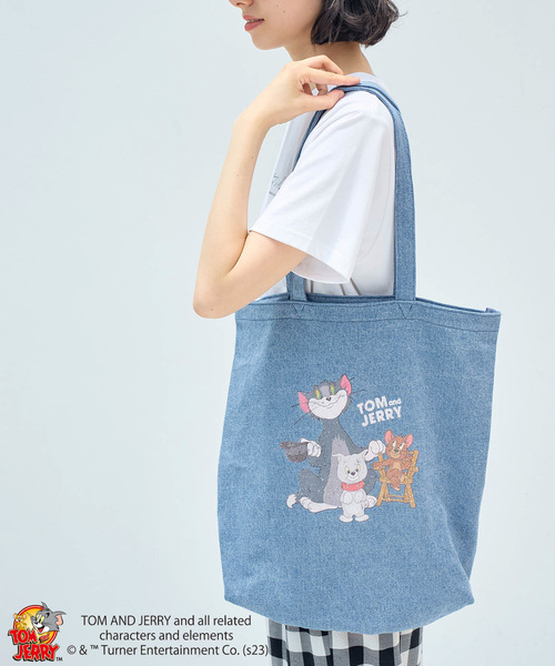 Tom&Jerry(トムアンドジェリー)の「【TOM and JERRY】ヴィンテージプリントトートバッグ(トートバッグ・レディース・サックスブルー/ブラック系その他3・FREE)」の2枚目の写真