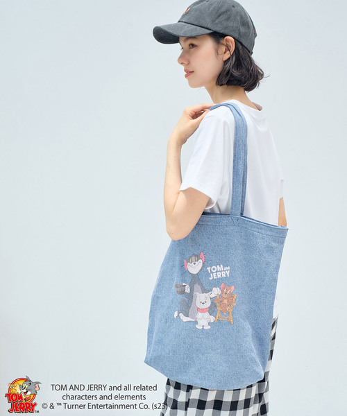 Tom&Jerry(トムアンドジェリー)の「【TOM and JERRY】ヴィンテージプリントトートバッグ(トートバッグ・レディース・サックスブルー/ブラック系その他3・FREE)」の5枚目の写真