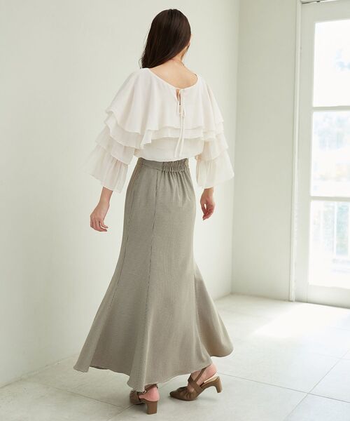 MAJESTIC LEGON（マジェスティックレゴン）の「ニュアンスケープブラウス（シャツ/ブラウス・レディース・アイボリー/ベージュ/ライトグレー・MEDIUM）」の22枚目の写真