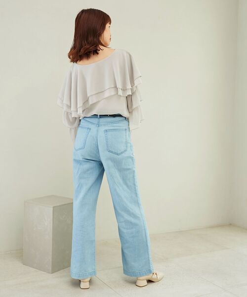 MAJESTIC LEGON（マジェスティックレゴン）の「ニュアンスケープブラウス（シャツ/ブラウス・レディース・アイボリー/ベージュ/ライトグレー・MEDIUM）」の5枚目の写真