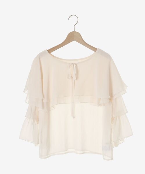 MAJESTIC LEGON（マジェスティックレゴン）の「ニュアンスケープブラウス（シャツ/ブラウス・レディース・アイボリー/ベージュ/ライトグレー・MEDIUM）」の10枚目の写真