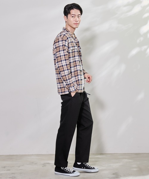 Arnold Palmer（アーノルドパーマー）の「ワッフル チェック オープンカラー 長袖 シャツ（シャツ/ブラウス・メンズ・ブラウン/ネイビー・LL/L/M）」の12枚目の写真