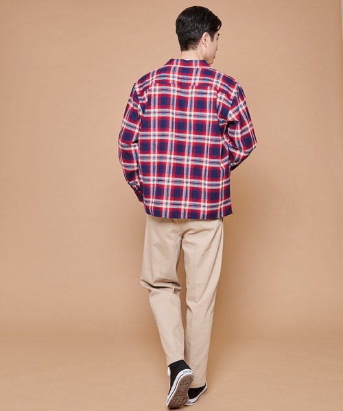 Arnold Palmer（アーノルドパーマー）の「ワッフル チェック オープンカラー 長袖 シャツ（シャツ/ブラウス・メンズ・ブラウン/ネイビー・LL/L/M）」の15枚目の写真