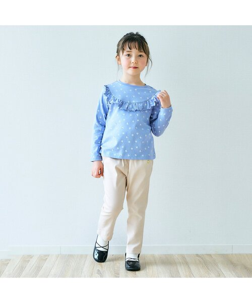 apres les cours（アプレレクール）の「【WEB限定】ヨークフリルTシャツ（Tシャツ/カットソー・キッズ・ピンク/ブルー/オフホワイト/ワインレッド・130/100/90/120/140/80/110）」の5枚目の写真