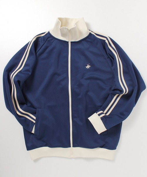 BEVERLY HILLS POLO CLUB(ビバリーヒルズポロクラブ)の「【BEVERLY HILLS POLO CLUB/ビバリーヒルズポロクラブ】 袖ラインジャージ スタンド衿トラックジャケット(ジャージ・メンズ・スミクロ/ダークオレンジ/アイボリー/ライトブルー/ネイビー/グレー・M/L/LL)」の5枚目の写真