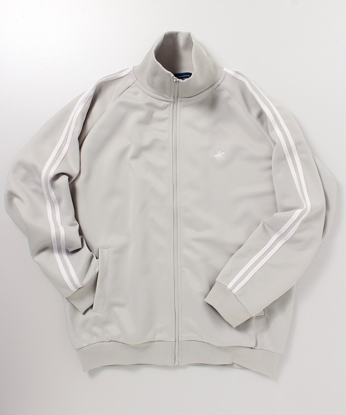 BEVERLY HILLS POLO CLUB(ビバリーヒルズポロクラブ)の「【BEVERLY HILLS POLO CLUB/ビバリーヒルズポロクラブ】 袖ラインジャージ スタンド衿トラックジャケット(ジャージ・メンズ・スミクロ/ダークオレンジ/アイボリー/ライトブルー/ネイビー/グレー・M/L/LL)」の3枚目の写真