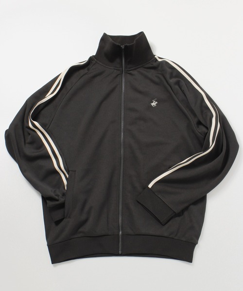 BEVERLY HILLS POLO CLUB(ビバリーヒルズポロクラブ)の「【BEVERLY HILLS POLO CLUB/ビバリーヒルズポロクラブ】 袖ラインジャージ スタンド衿トラックジャケット(ジャージ・メンズ・スミクロ/ダークオレンジ/アイボリー/ライトブルー/ネイビー/グレー・M/L/LL)」の1枚目の写真