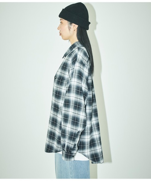 ANLIBERTY ANAP（アンリバティアナップ）の「チェックジップアップシャツ（シャツ/ブラウス・レディース・ブラック/レッド・FREE）」の7枚目の写真