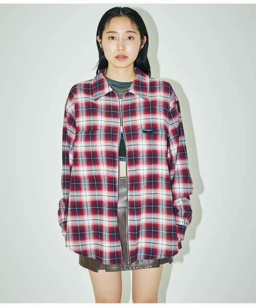 ANLIBERTY ANAP（アンリバティアナップ）の「チェックジップアップシャツ（シャツ/ブラウス・レディース・ブラック/レッド・FREE）」の15枚目の写真