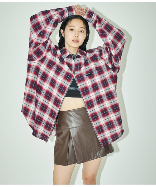 ANLIBERTY ANAP（アンリバティアナップ）の「チェックジップアップシャツ（シャツ/ブラウス・レディース・ブラック/レッド・FREE）」の16枚目の写真