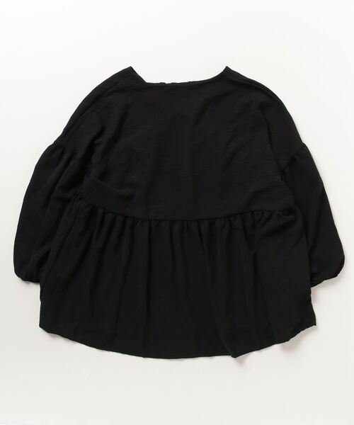 セール】ゆったりサイズvネック切り替えブラウス（シャツ