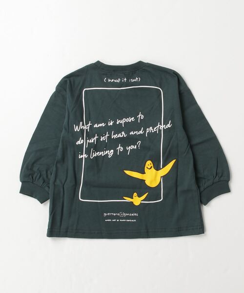 （What it isNt）ART BY MARKGONZALES（ワットイットイズント）の「(What it isNt)ART BY MARKGONZALES/ワット イット イズント マークゴンザレス キッズ ロンT DESI 47230327（Tシャツ/カットソー・キッズ・オフホワイト/チャコールグレー/グリーン・110cm/120cm/160cm/130cm/140cm/100cm/150cm）」の4枚目の写真