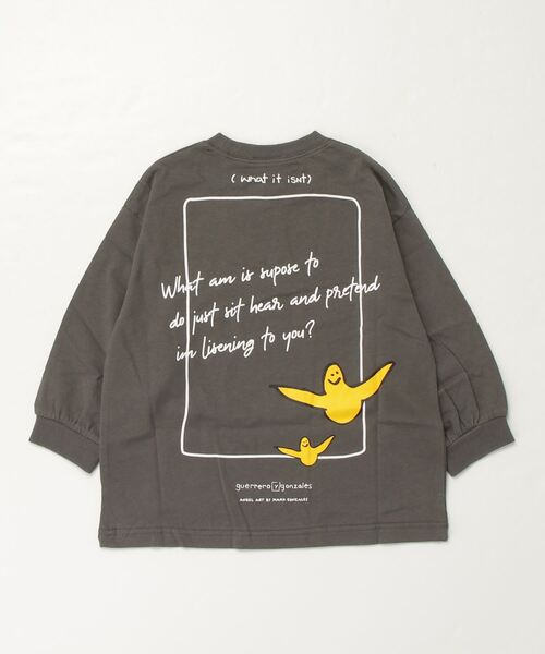 （What it isNt）ART BY MARKGONZALES（ワットイットイズント）の「(What it isNt)ART BY MARKGONZALES/ワット イット イズント マークゴンザレス キッズ ロンT DESI 47230327（Tシャツ/カットソー・キッズ・オフホワイト/チャコールグレー/グリーン・110cm/120cm/160cm/130cm/140cm/100cm/150cm）」の6枚目の写真