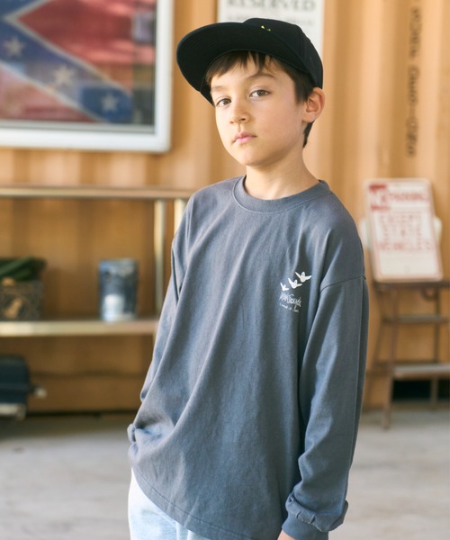 （What it isNt）ART BY MARKGONZALES（ワットイットイズント）の「(What it isNt)ART BY MARKGONZALES/ワット イット イズント マークゴンザレス キッズ ロンT DESI 47230327（Tシャツ/カットソー・キッズ・オフホワイト/チャコールグレー/グリーン・110cm/120cm/160cm/130cm/140cm/100cm/150cm）」の3枚目の写真