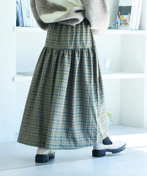 FREAK'S STORE（フリークスストア）の「ギャザー ウエストリボン スカート/ティアードスカート（スカート・レディース・ブラウン/ブラック/ストライプ・ﾌﾘ-）」の22枚目の写真