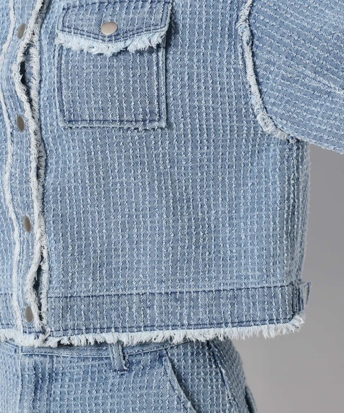 FOREVER 21（フォーエバー トゥエンティーワン）の「【2023AW】ノーカラーコンパクトジャケット（ノーカラージャケット・レディース・ブルー・FREE）」の14枚目の写真