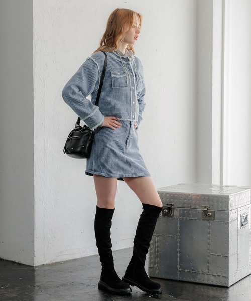 FOREVER 21（フォーエバー トゥエンティーワン）の「【2023AW】ノーカラーコンパクトジャケット（ノーカラージャケット・レディース・ブルー・FREE）」の19枚目の写真