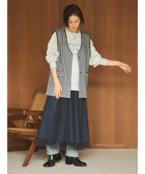 Green　Parks（グリーンパークス）の「アソートロゴ裏毛プルオーバー（Tシャツ/カットソー・レディース・グレー系その他/レッド/ブラウン/ネイビー/ダークグレー/オフホワイト・FREE）」の9枚目の写真