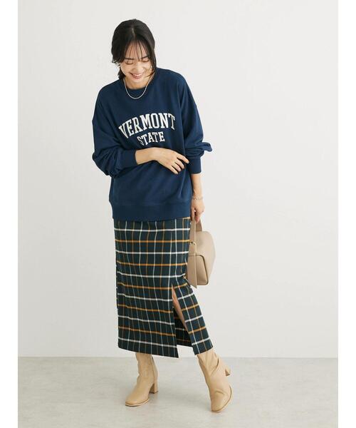 Green　Parks（グリーンパークス）の「アソートロゴ裏毛プルオーバー（Tシャツ/カットソー・レディース・グレー系その他/レッド/ブラウン/ネイビー/ダークグレー/オフホワイト・FREE）」の11枚目の写真