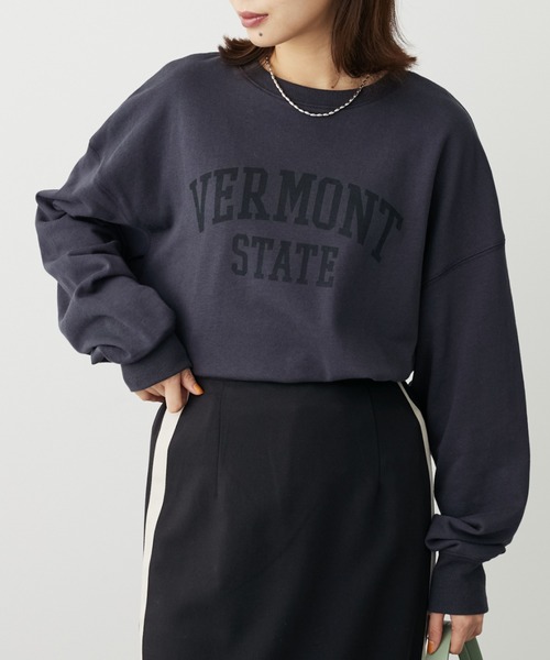 Green　Parks（グリーンパークス）の「アソートロゴ裏毛プルオーバー（Tシャツ/カットソー・レディース・グレー系その他/レッド/ブラウン/ネイビー/ダークグレー/オフホワイト・FREE）」の3枚目の写真