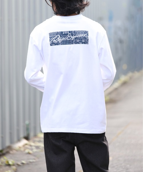 セール】【Reyn Spooner】L/S BACK LOGO PRINT RIB TEE 5.6oz（T