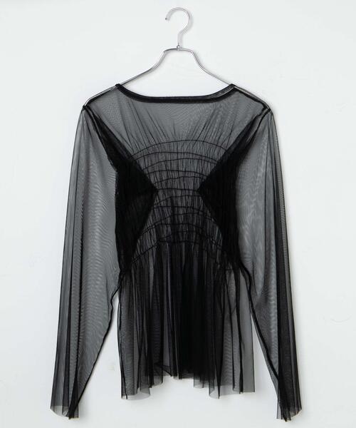 WEGO（ウィゴー）の「WEGO/シャーリングチュールチュニック（Tシャツ/カットソー・レディース・オフホワイト/ブラック・FREE）」の18枚目の写真