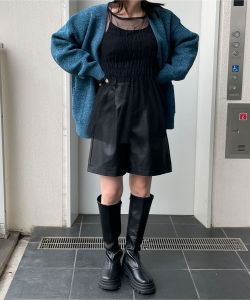 WEGO（ウィゴー）の「WEGO/シャーリングチュールチュニック（Tシャツ/カットソー・レディース・オフホワイト/ブラック・FREE）」の12枚目の写真