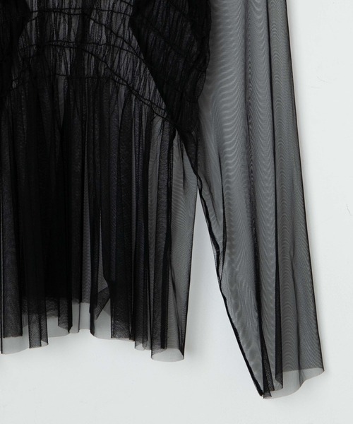 WEGO（ウィゴー）の「WEGO/シャーリングチュールチュニック（Tシャツ/カットソー・レディース・オフホワイト/ブラック・FREE）」の17枚目の写真