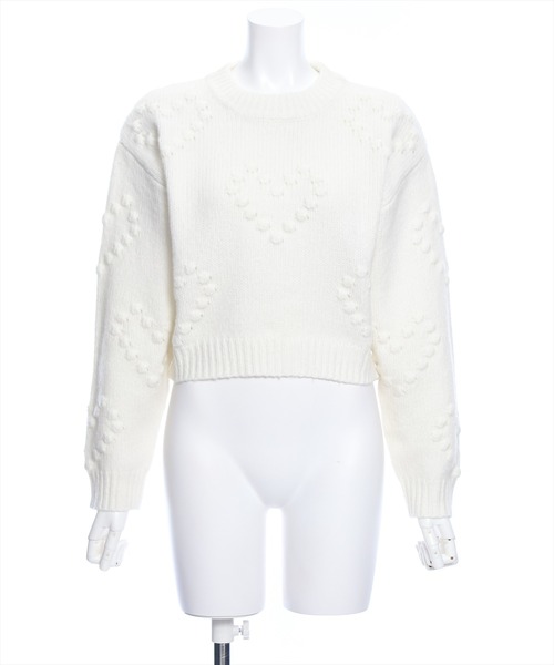 clear（クリア）の「ポップコーンハート柄ニットトップス≪STAY MOTION