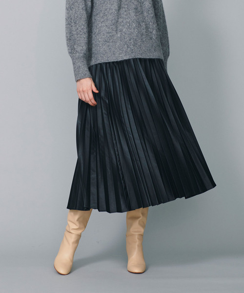 N.O.R.C（ノーク）の「フェイクレザープリーツスカート（スカート・レディース・ブラック/シルバー・フリー）」の9枚目の写真