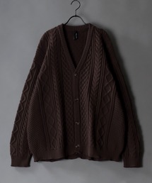 aran pattern knit cardigan/アラン模様 ニットカーディガン/カーデ