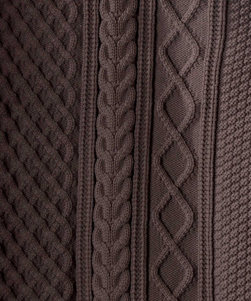 SITRY（シトリー）の「aran pattern knit cardigan/アラン模様 ニットカーディガン/カーデ（カーディガン/ボレロ・メンズ・ブラック/ライトベージュ/グリーン/ブラウン・M/XL/L）」の10枚目の写真