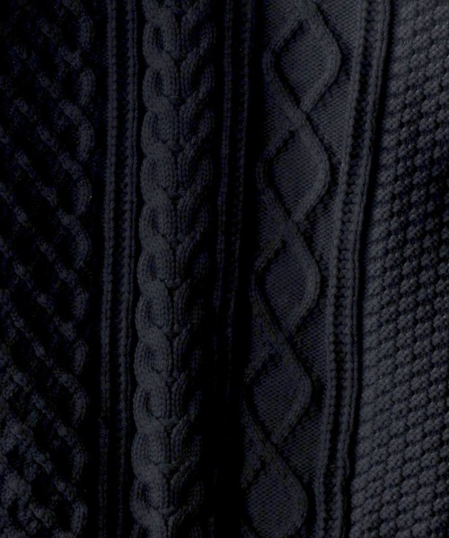 SITRY（シトリー）の「aran pattern knit cardigan/アラン模様 ニットカーディガン/カーデ（カーディガン/ボレロ・メンズ・ブラック/ライトベージュ/グリーン/ブラウン・M/XL/L）」の11枚目の写真